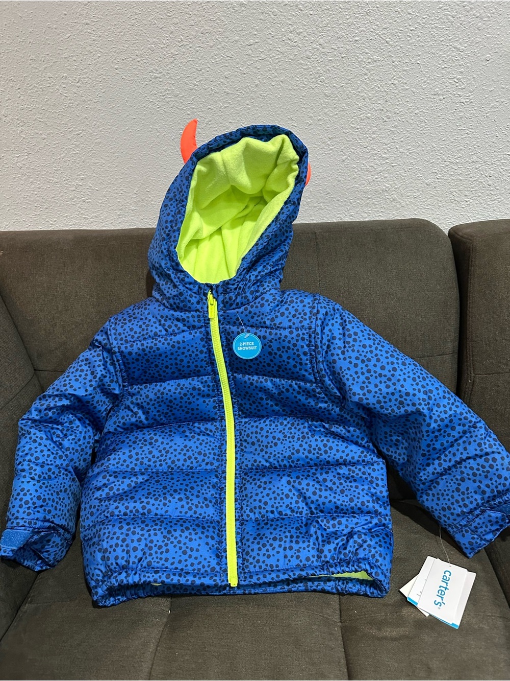 Carter's Blue Kids Jacket with Navy Spots